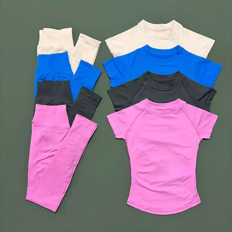 High-waisted Slim-fit Sportswear Seamless Quick-drying Top And Pants Fitness Workout Set