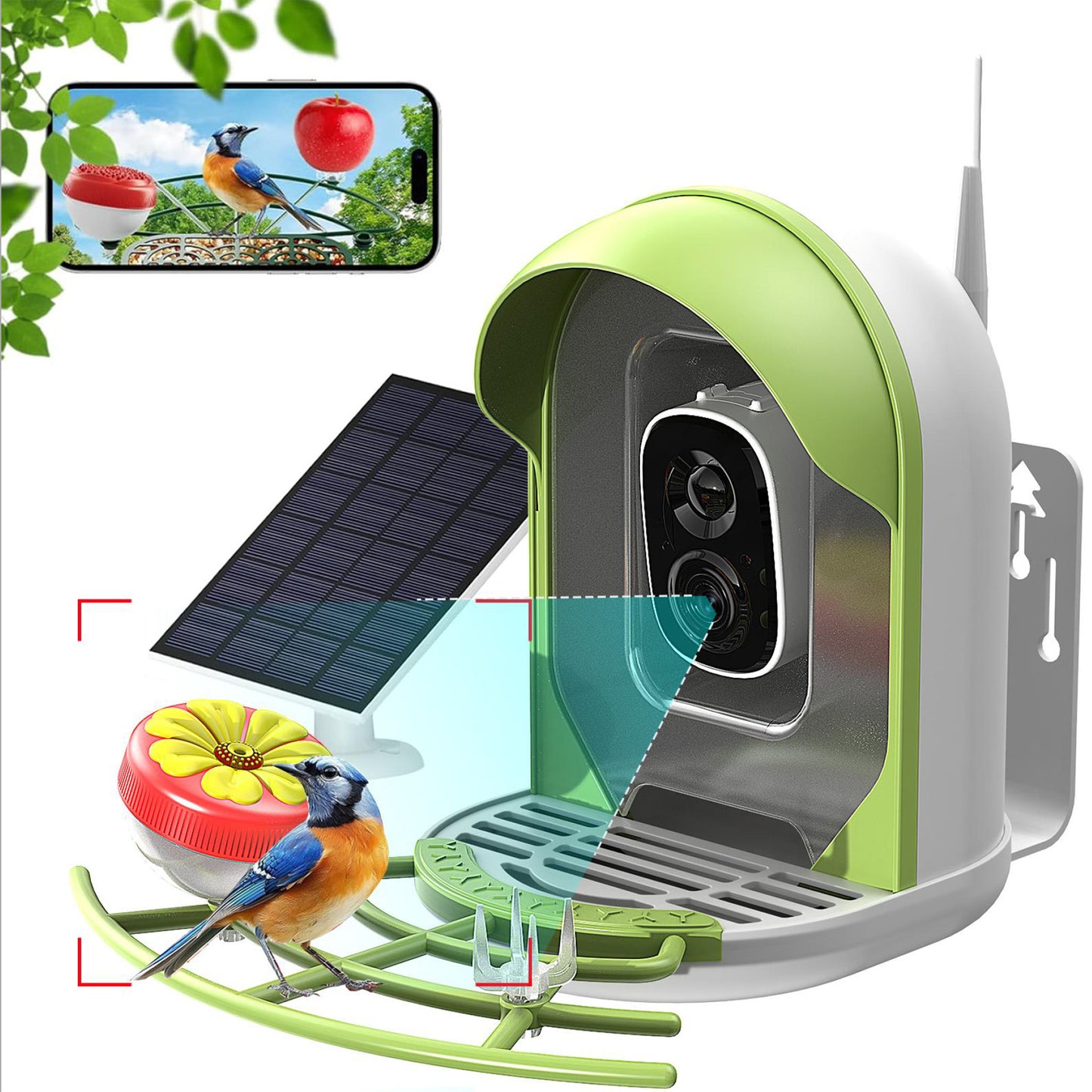 Smart Bird Feeder With AI-powered Camera Outdoor Solar Charging