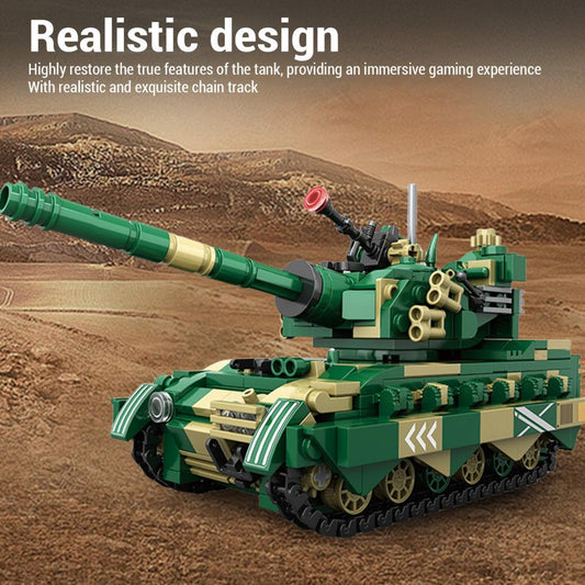 Tank Building Blocks Set Toys With Movable Parts Realistic Tank Model Building Kit For Boys Kids
