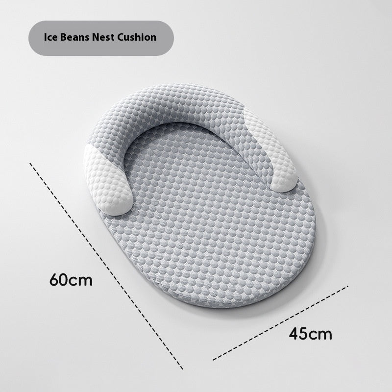 Oval Ice Silk Cooling Pet Bed For Cats And Small Dogs