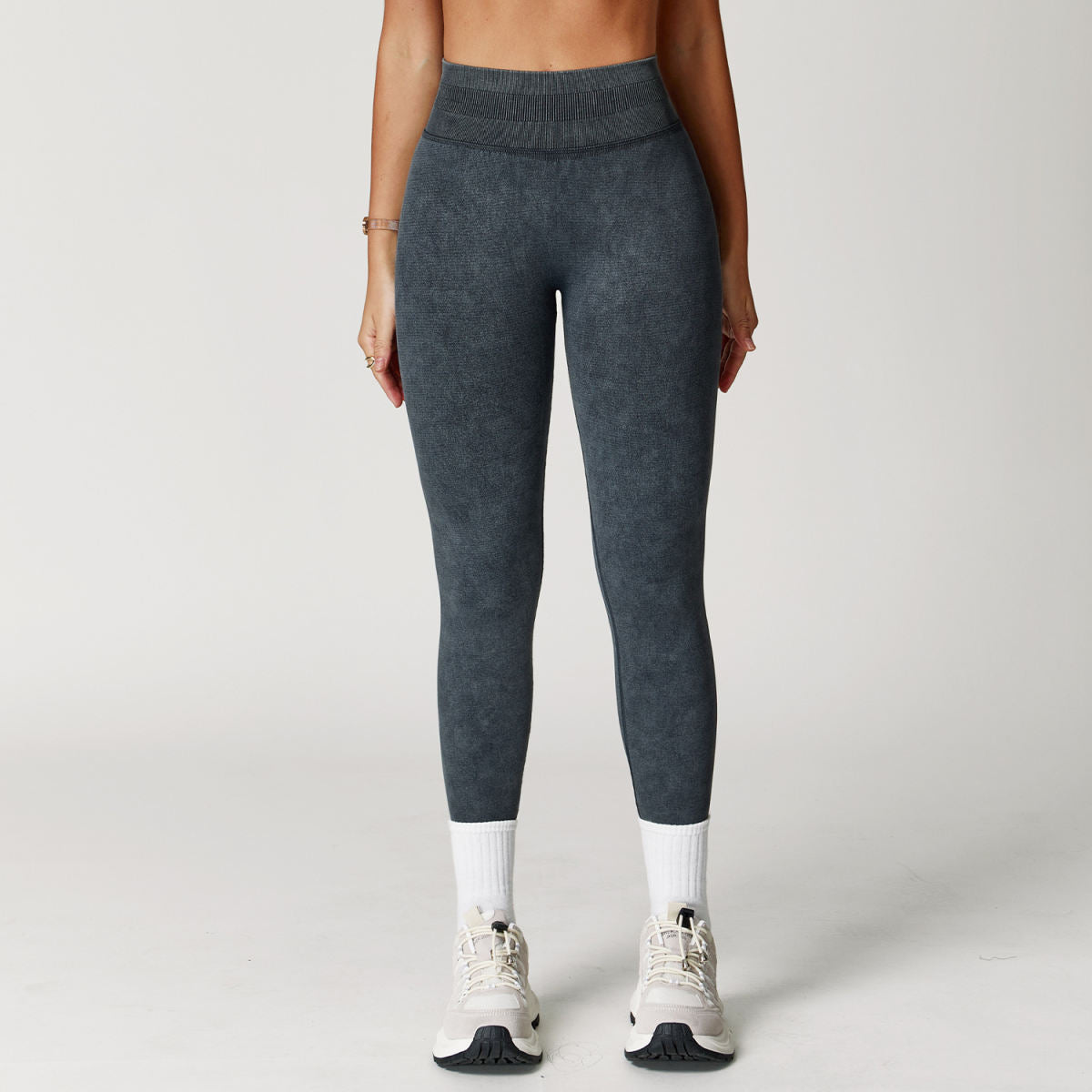 Seamless Stone Washed Yoga Pants High Waist Hip Lift Tight Trousers