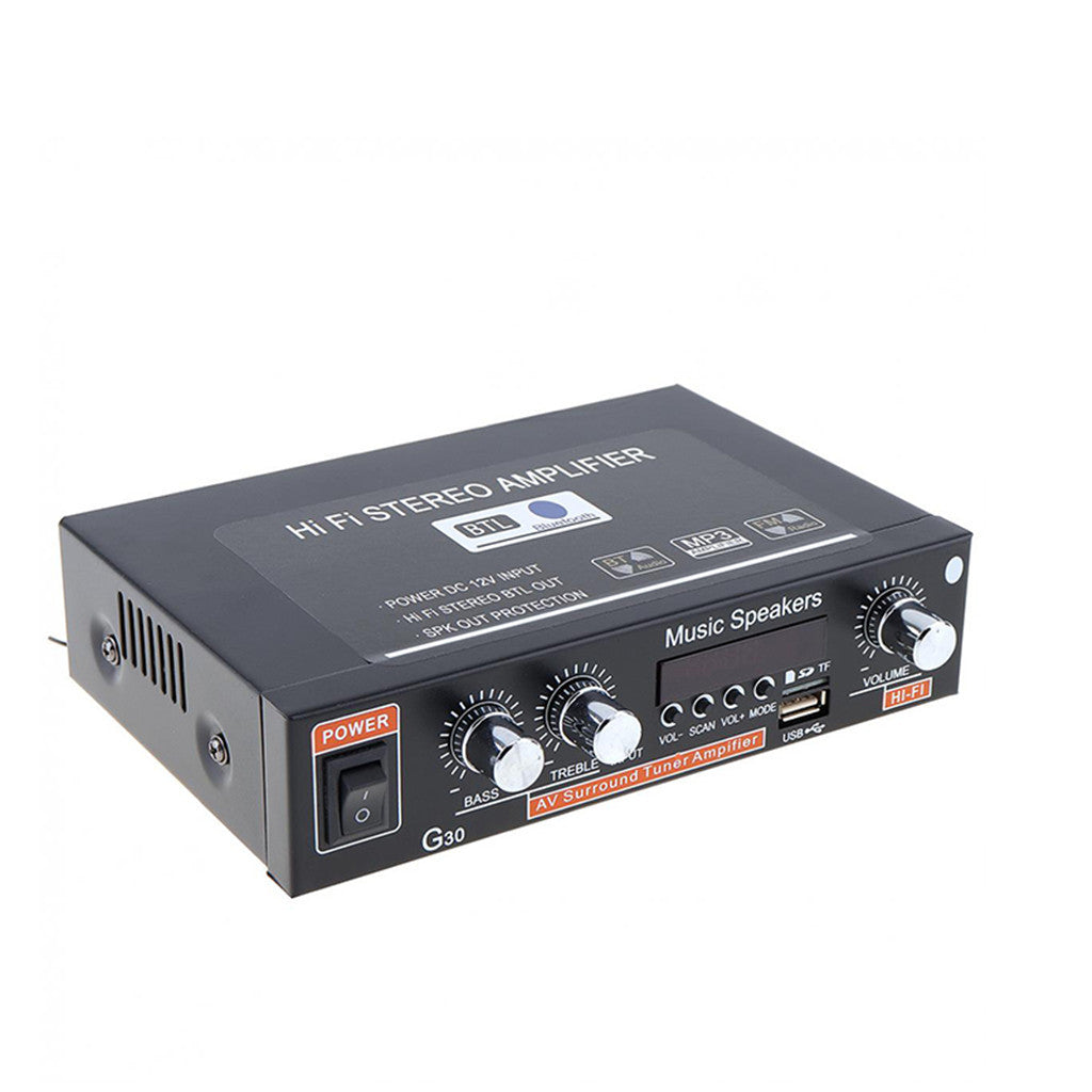 Car Small Smart Digital Power Amplifier With Bluetooth G30 Car Mini Power Amplifier