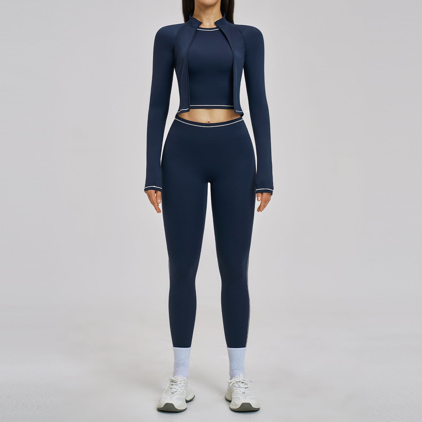 Slimming Shock-absorbing Athletic Outdoor Running And Fitness Three-piece Set