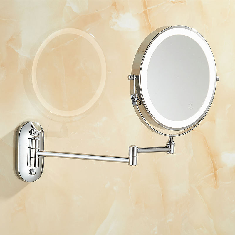 8-inch Folding LED Makeup Mirror, Wall-mounted Dressing Mirror