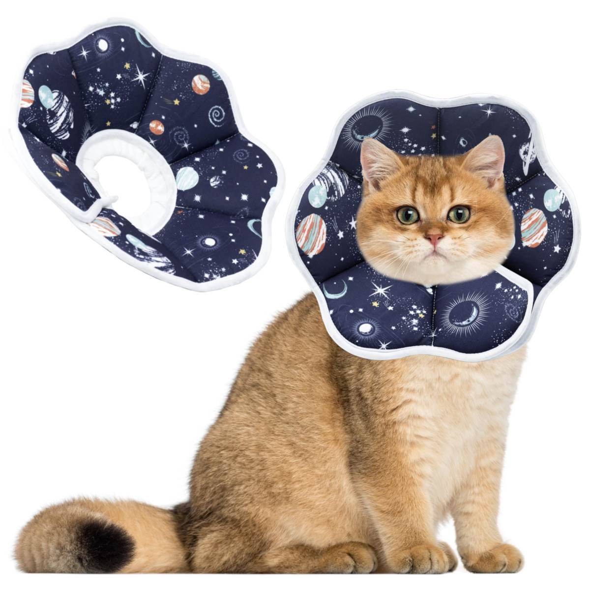 Soft Cat Cone, Adjustable Recovery Collar After Surgery To Prevent Licking Wound, Protective Cat Neck Cone, Comfortable Pet Elizabethan Collar For Cats Kittens And Puppies