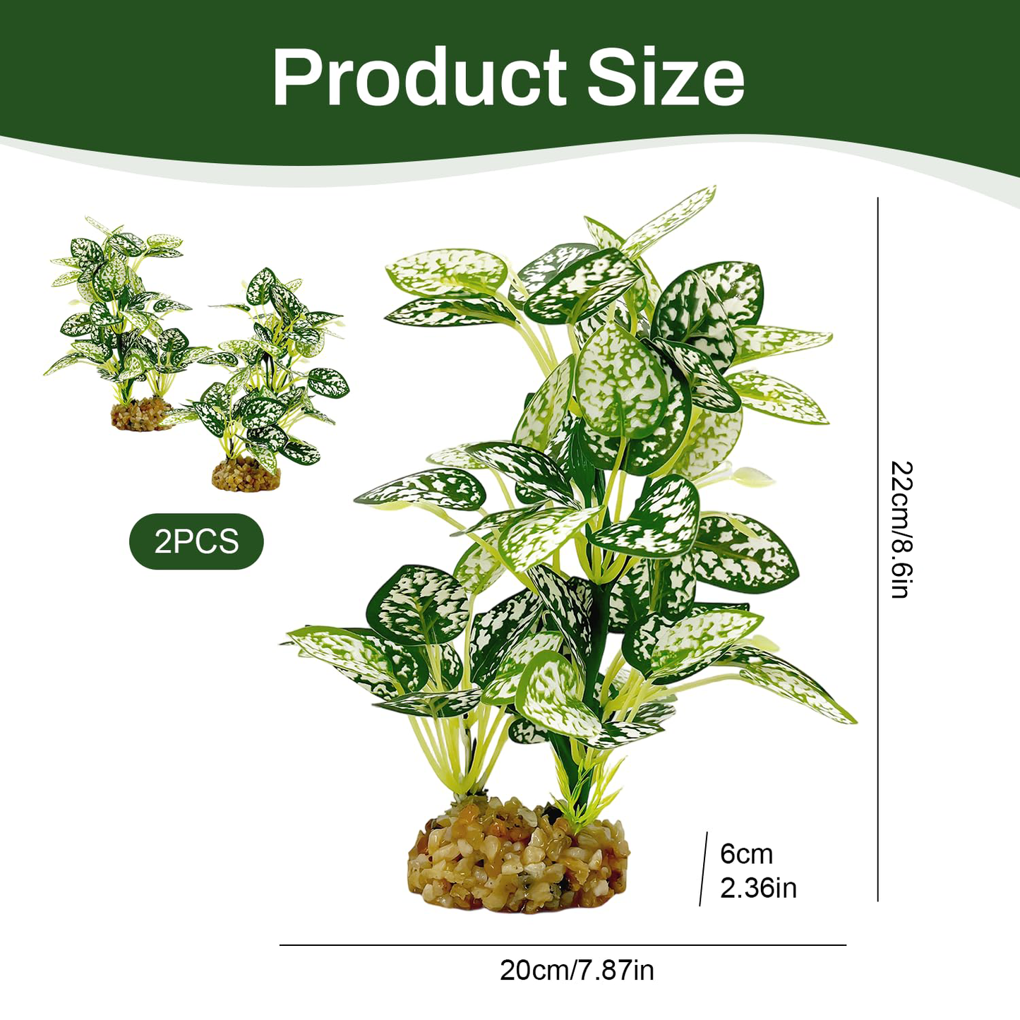 Silk Aquarium Plants 2-Pack, 8.6-inch Artificial Aquarium Silk Plants -  Simulated Fish Habitat Decor, Safe Silk Plants For Aquariums Fish Fishbowl