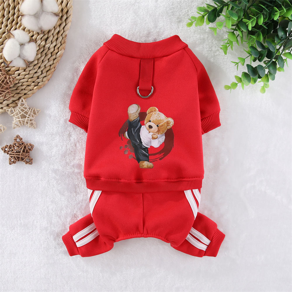 Pet Fleece Kung Fu Bear Dog Clothes