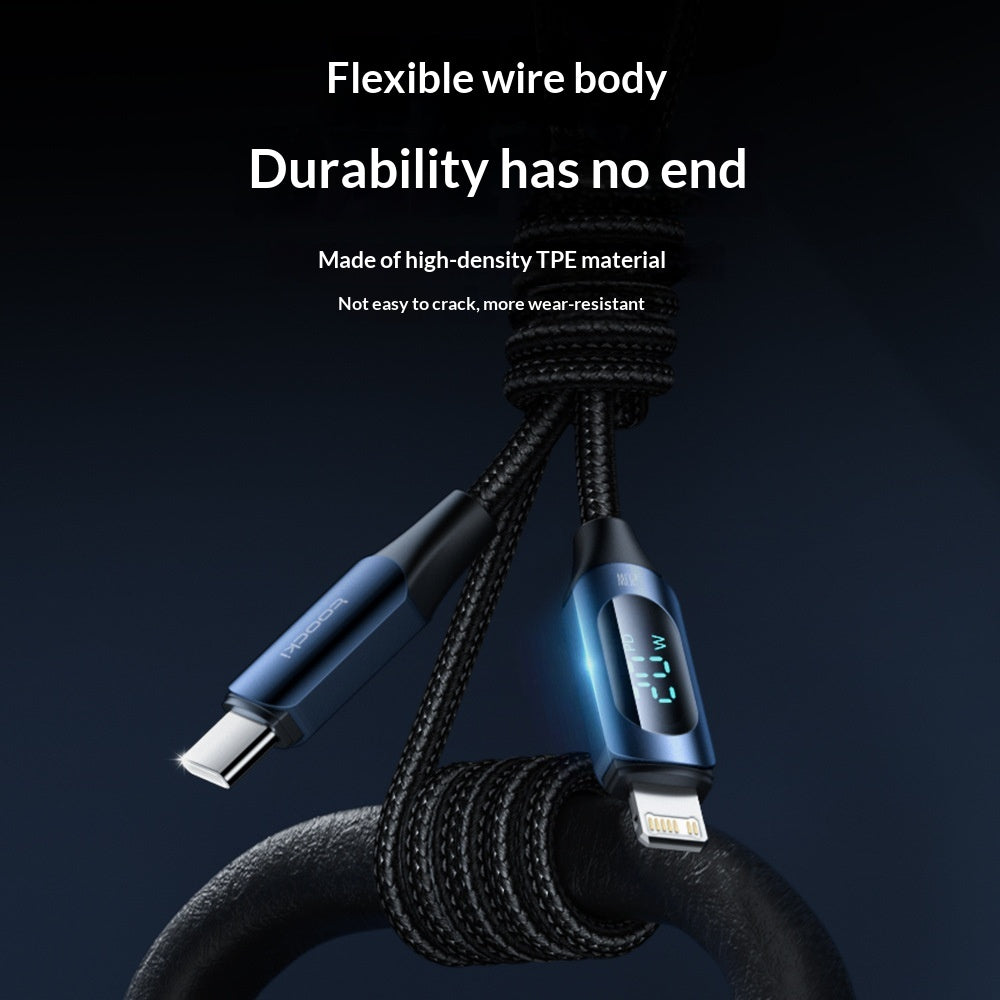 Fast Charging Nylon Braided Cable With Digital Display