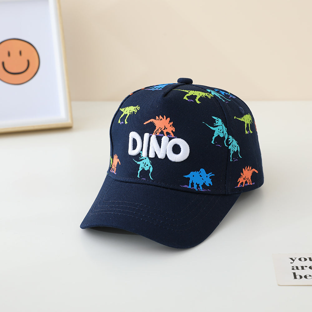 The Full-color Printed Dinosaur Embroidery Letter DINO Children's Baseball Cap Is Suitable For Daily Use, At Home, And For Commuting.