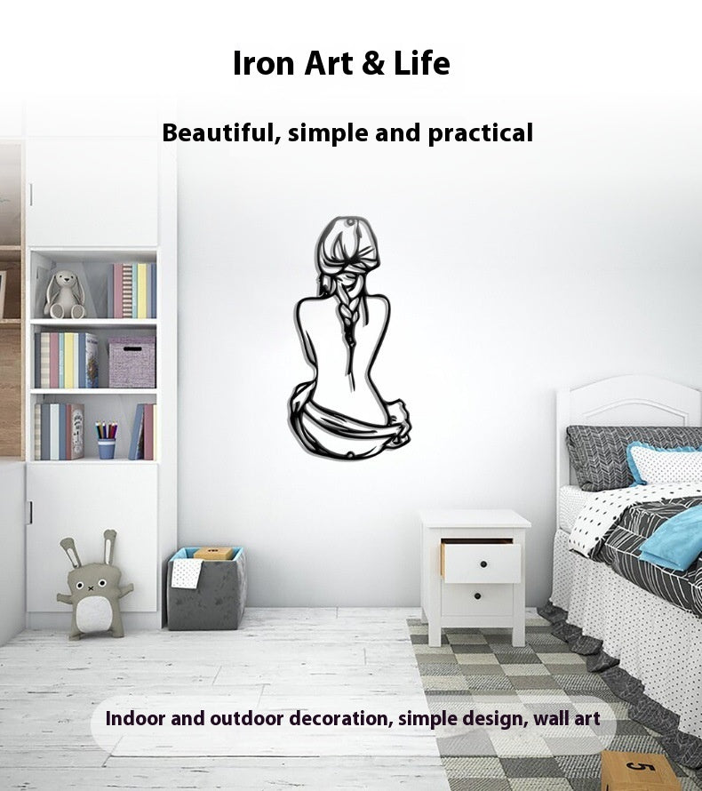 Simple Beauty Line Three-Dimensional Hollow Wall Metal Decoration