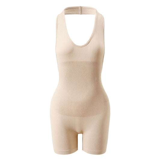 Women's Plus Size Shaping Bodysuit, Neck-Hanging Yoga Backless Sexy Body Shaper, Fitness Waist Cincher, Slimming Underwear