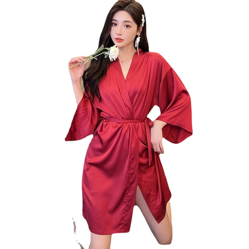 Ice-silk Pajamas For Women Wearable Outside The Home