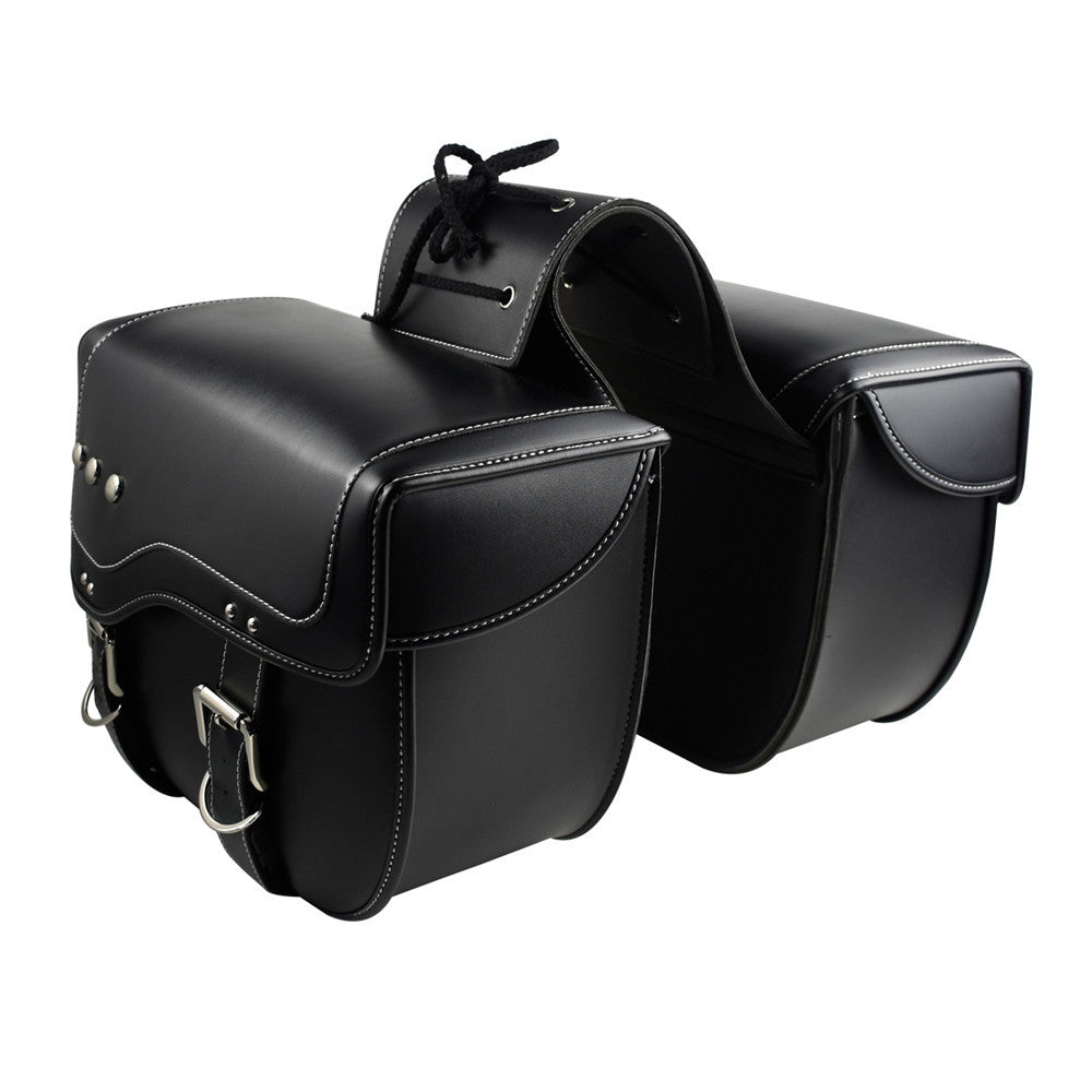 Universal PU Leather Motorcycle Accessories Large Side Bags