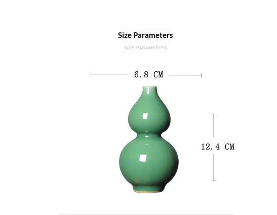 Celadon Mini Gourd Tea Table Ornament Vase Fu Lu Charm Hand-carrying Item For Casual Handling