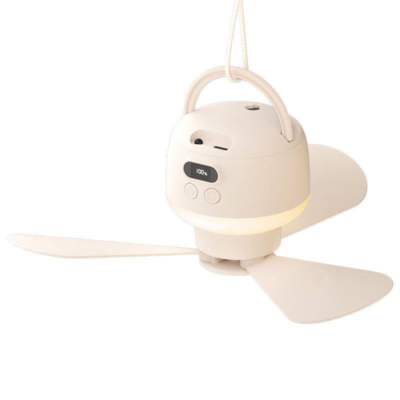 Mini Silent Rechargeable Electric Fan - Small Ceiling Mounted Clip Fan for Dormitory Mosquito Net Lower Bunk Summer Cooling