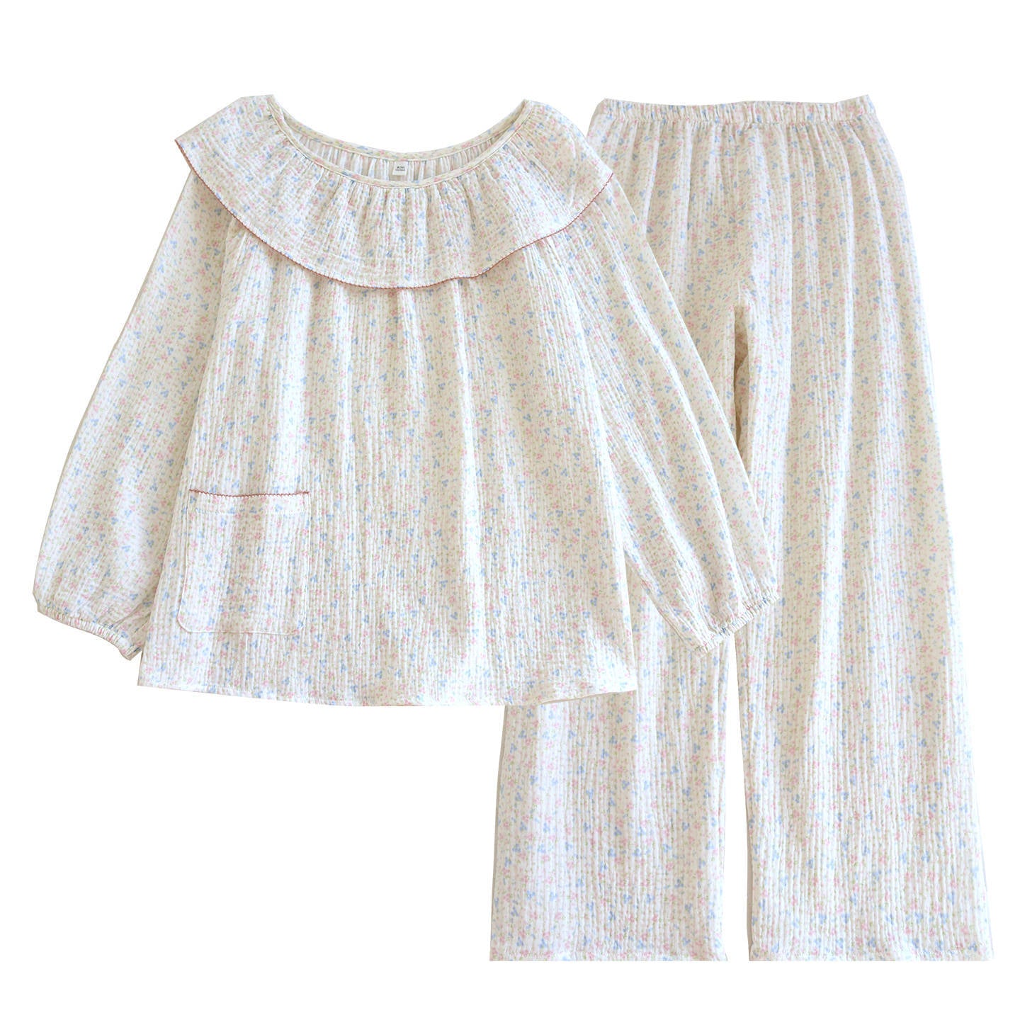 Korean-style Soft All-cotton Skin-friendly Double-layer Gauze Pajamas