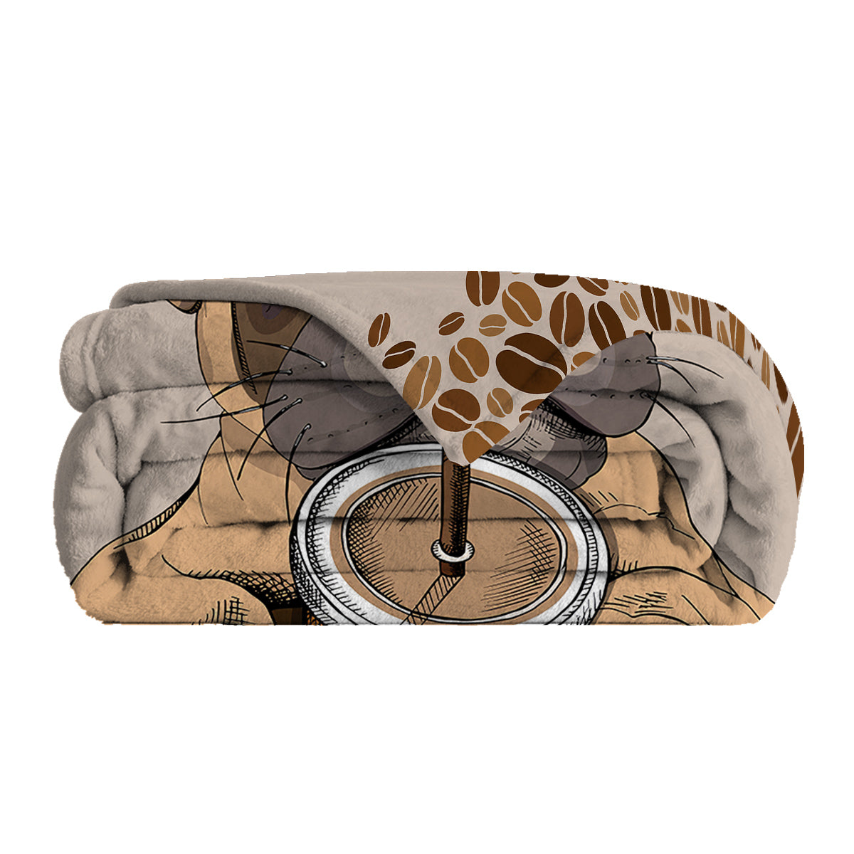 Coffee Blanket, Brown Dog Coffee Throw Blanket, Cafe Gifts Blankets Fleece Flannel Plush For Girls Women Men Boys Lovers Adults Soft Bedding Gift For Sofa Bed Office Home Decor