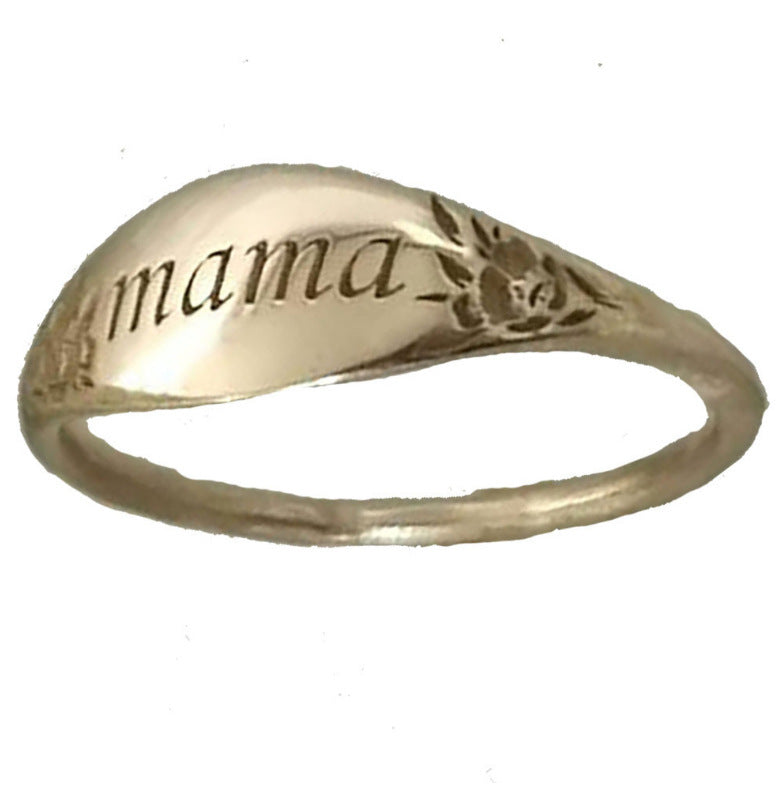Weiwan Wish Best Seller In Europe And America New Simple Fashion Mama Letter Holiday Gift Ring