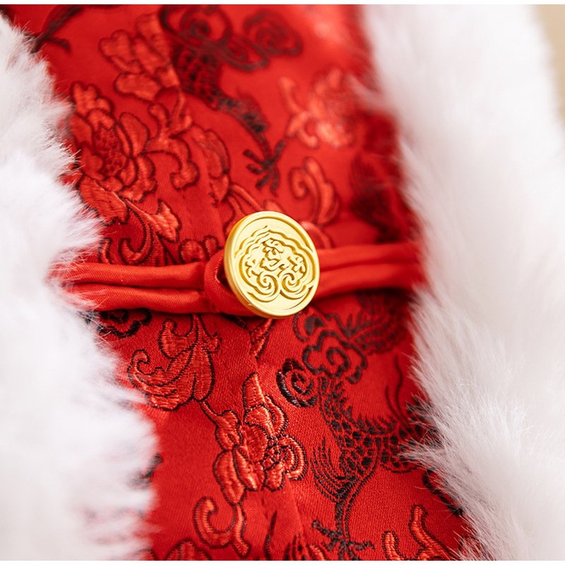 For Autumn And Winter, Large And Medium-sized Dogs, Golden Retrievers, New Year Rabbit Fur, Large Dogs, Button-up Tang Suits, Chinese-style Cotton-padded Clothes, And Pet Dog Clothing