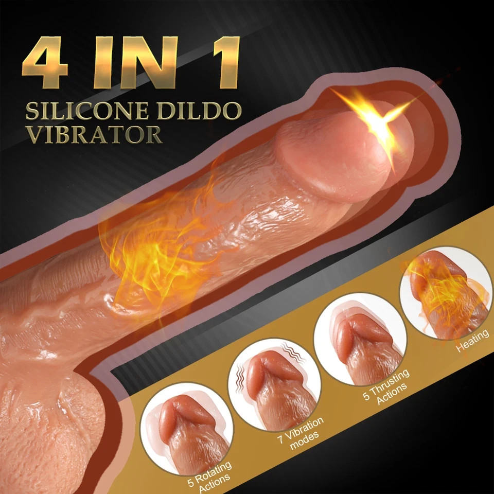 Remote Realistic Dildo Thrusting  Heating Roating  Toys For Women Men