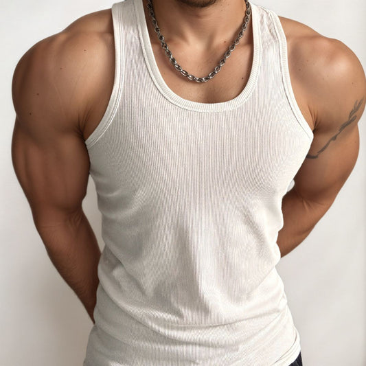 Summer Men's Sports Fitness Training Slim Fit Underwear Elastic Sleeveless Hurdle Breathable Workman's Vest Men's American Style