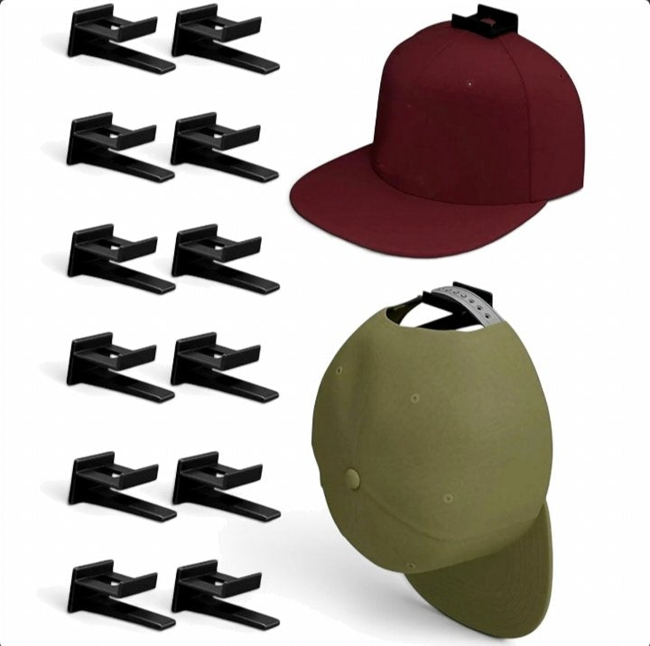 Baseball Cap Hat Rack Wall Door Hanger Holder Storage Organize 12 Hooks Adhesive