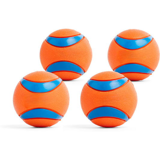 Ultra Ball Dog Toy - Medium Bouncy Fetch Balls For Dogs 20-60 Lbs - Made From Durable Rubber - Floating Water Pet Toys - Size Medium - 2.5-inch Diameter - Pack Of 4