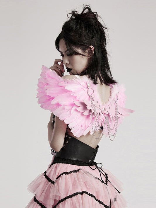 Feather Wings Strap Accessories Punk Style Halloween Decorations