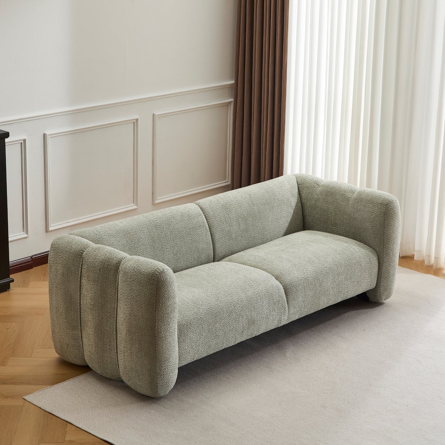 Tonson 83  3-Seater Sofa,Wave Design, Living Rooms,Bedrooms,Apartment Office,Light Green