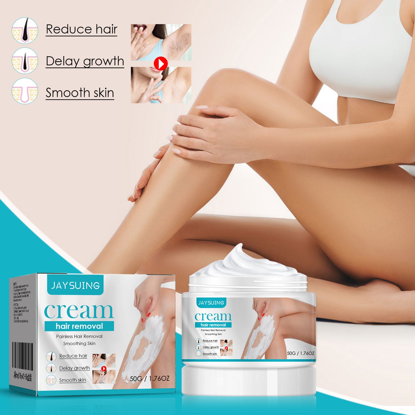 Jaysuing Hair Removal Cream, Full Body Underarm, Hand And Foot Hair Quick Hair Removal Cream Gentle And Non-irritating