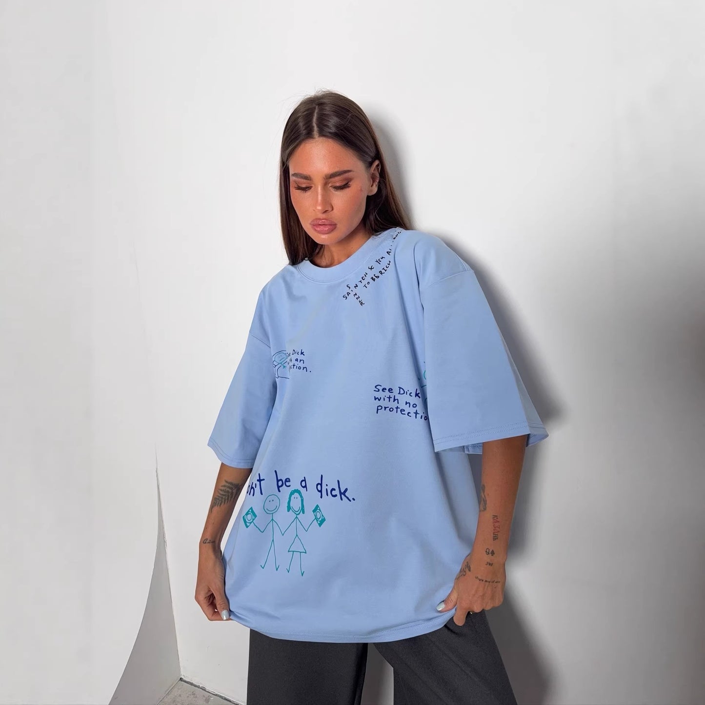 Letter-printed Fashion Street-style Short-sleeve T-shirt For Women