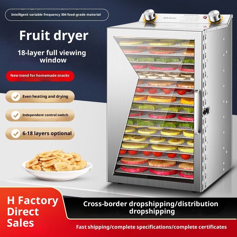 6-layer Stainless Steel Fruit Dryer, Small Household And Commercial Food Dehydrator For Vegetables And Fruits
