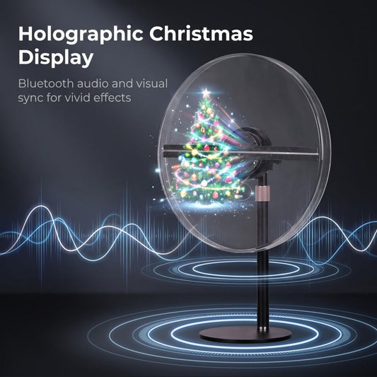 Wiilala Holographic Display Stand 12&20&30cm Naked-eye 3D Holographic Fan Advertising Machine Stereoscopic Floating Light Aerial Projector Gift Light Shopping Mall Home