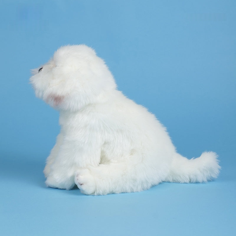Toy White Dog Figurine Comfort Doll Birthday Gift