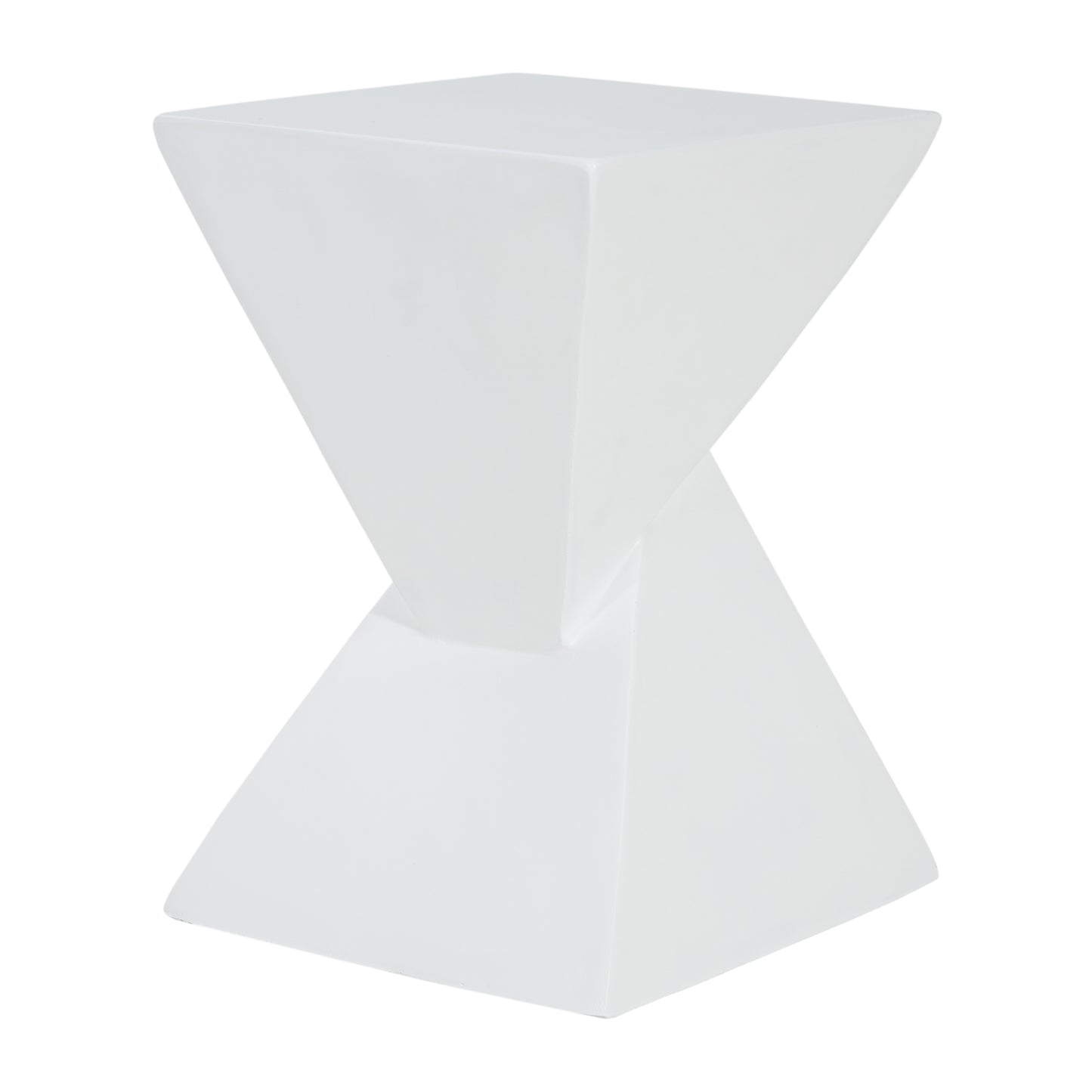 All Weather MGO X Design Side Table - Stylish White Indoor Outdoor Table For Home, Garden, Balcony, 18 Inches Height, 12.5 Inches Square Base