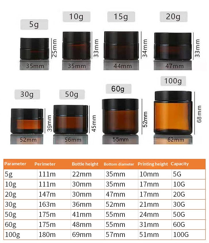 Amber Glass Cream Jar For Light-sensitive Products