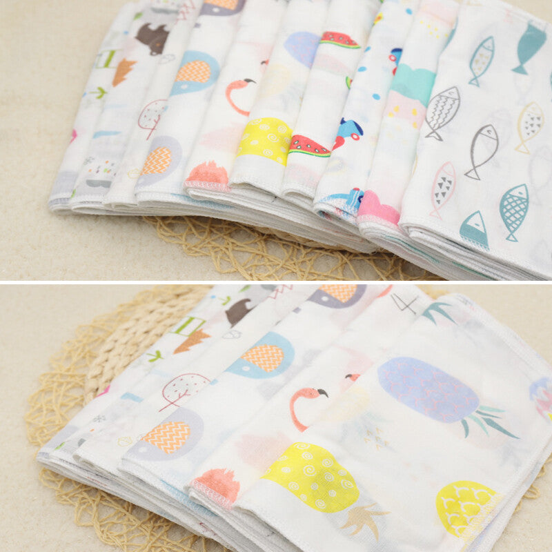 10 X Baby Gauze Muslin Square Newborn Cotton Bath Wash Soft Handkerchief