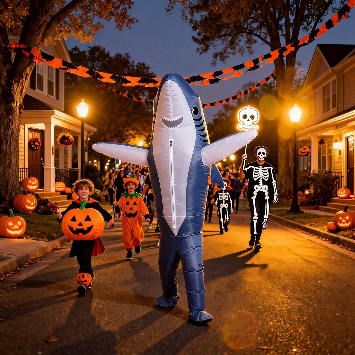 Perfect Valentine Gift, Shark Inflatable Costume, Adult Blow Up Halloween Party Outfit, Funny Group Cosplay For Birthday And Sporting Events