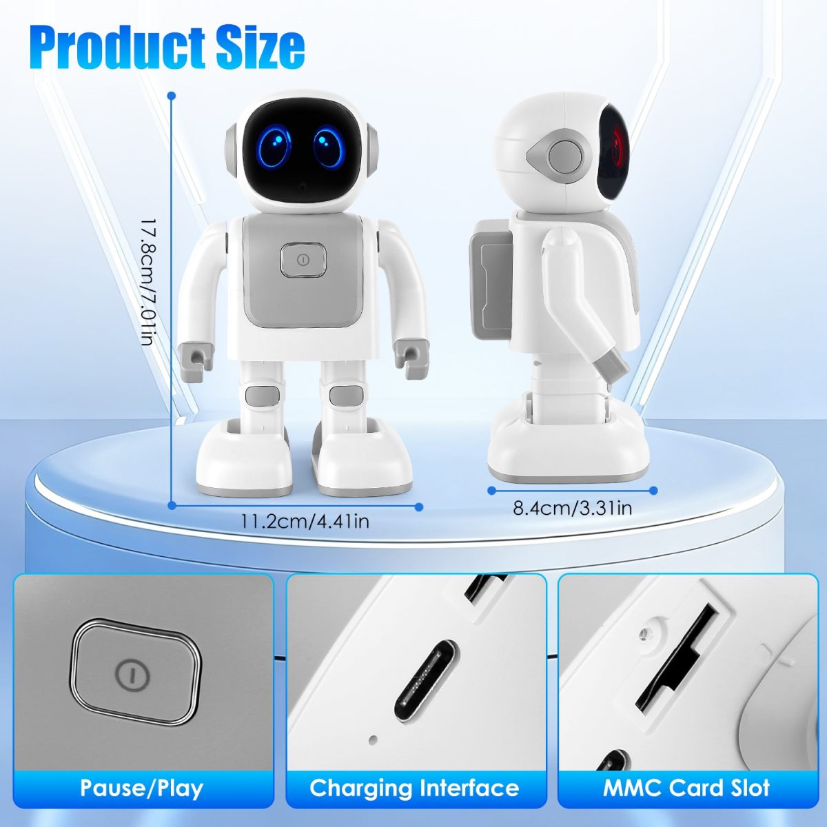 AI Dancing Robot Toy Smart Interactive Learning & Entertainment Robot For Kids With Bluetooth Music Programmable Moves Voice Assistant