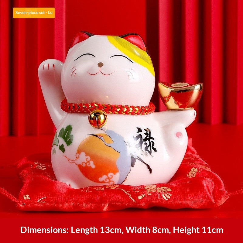Creative Home Decor Ceramic Lucky Cat Ornament