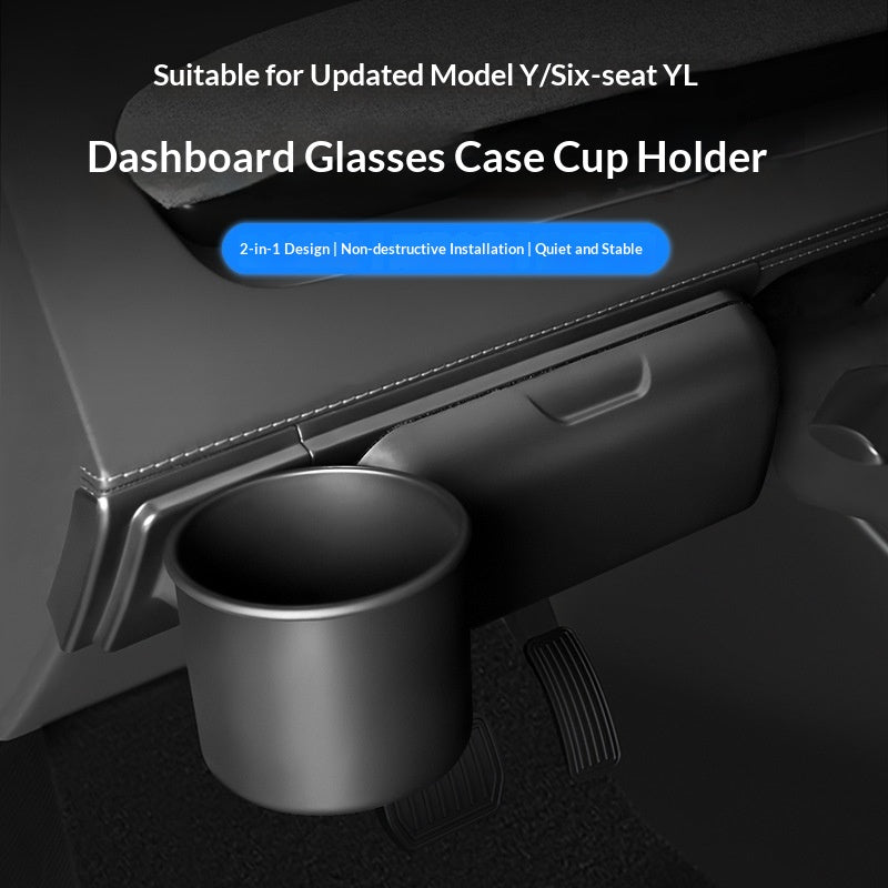 Suitable For Tesla In-car Eyewear Case And Cup Holder Accessories
