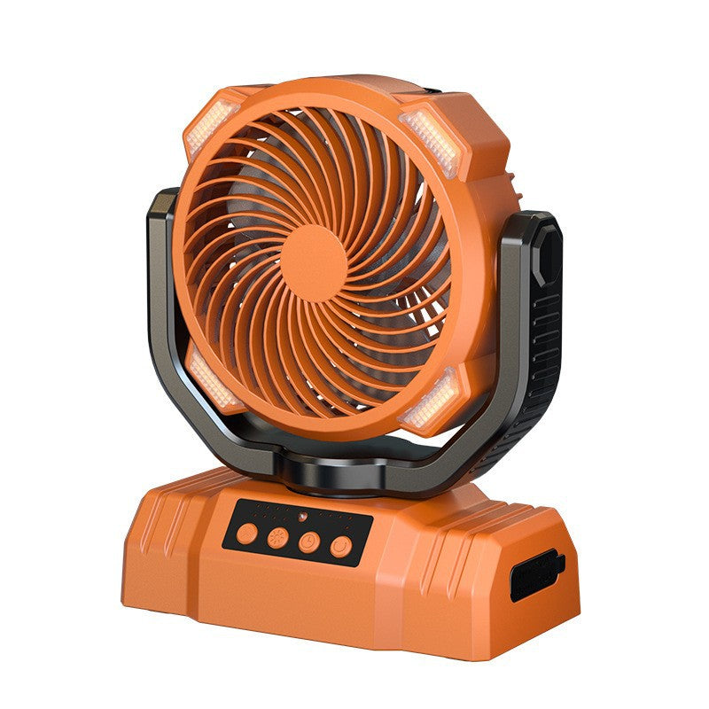 Shaking Head Outdoor Fan Portable Led Charging Light Solar Panel