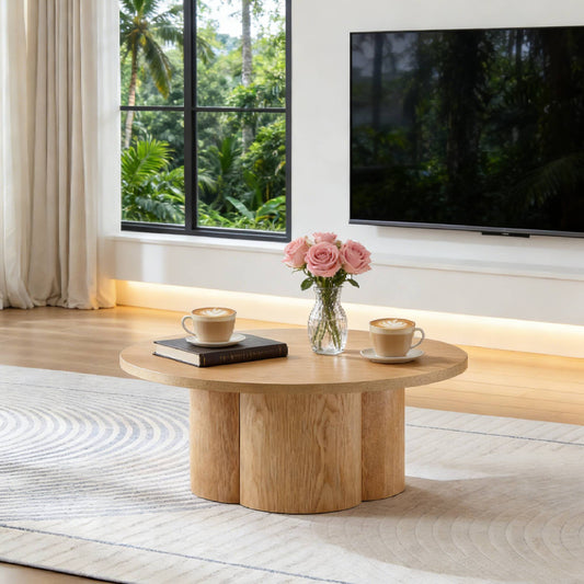 Round Coffee Table Modern Accent Tea Table For Bedroom Living Room Office Apartment