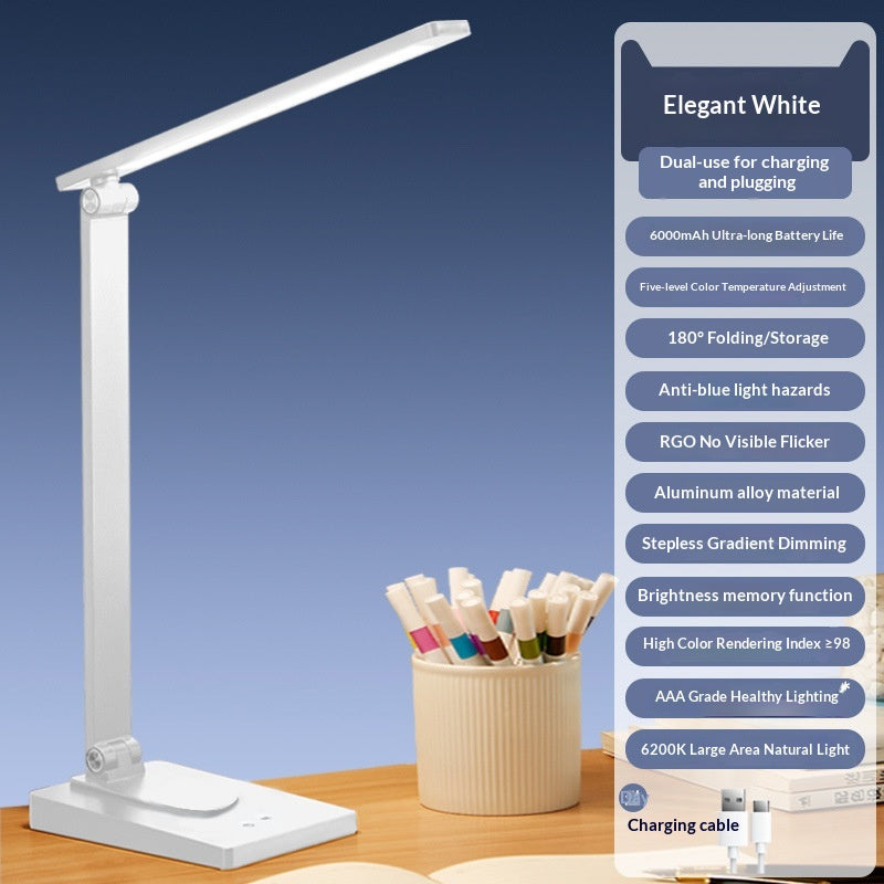 Aluminum Alloy Plug-in And USB Rechargeable Ultra-Long Battery Life Desk Lamp