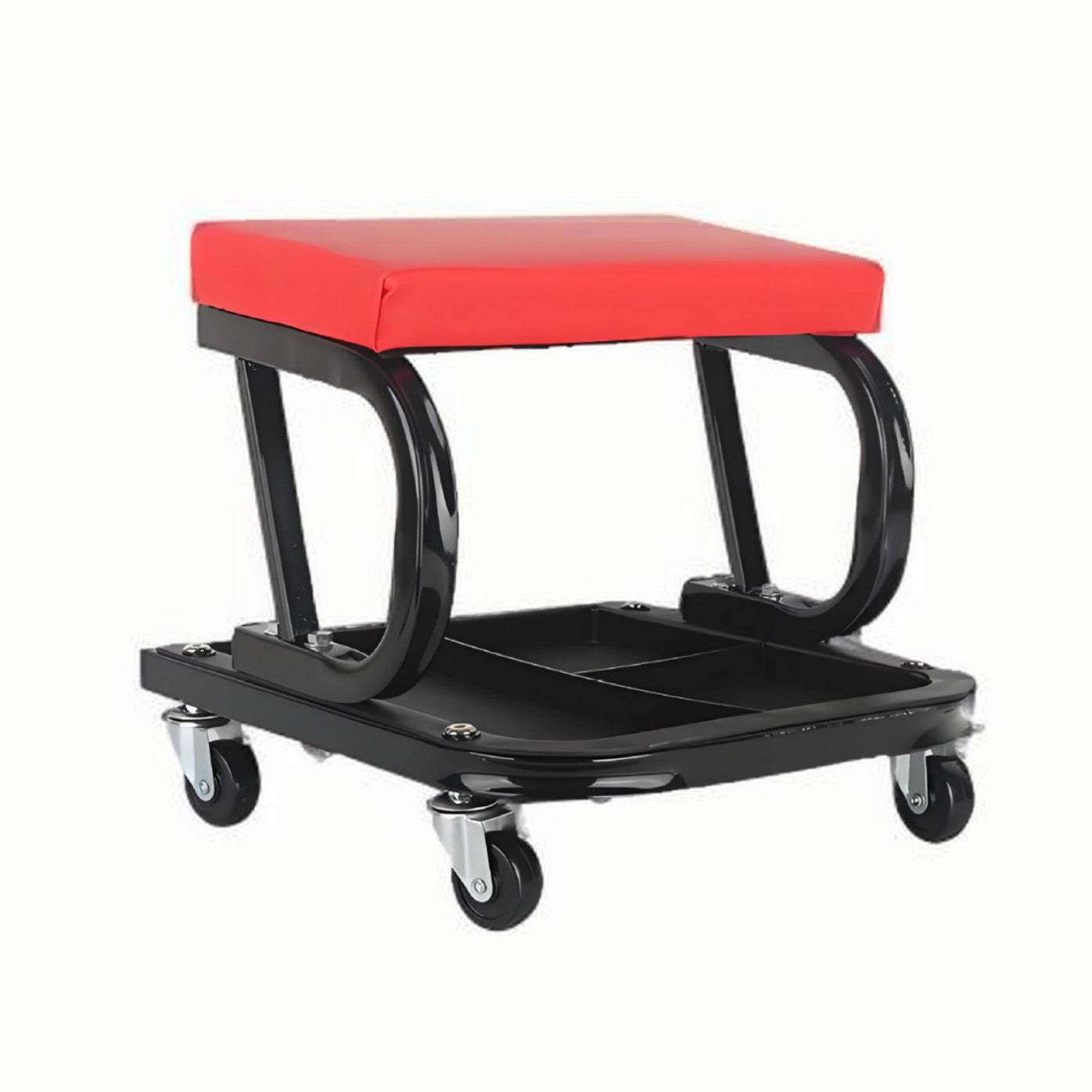Car Repair Beauty Stool Leather Pad Square Tube Universal Wheel Movable
