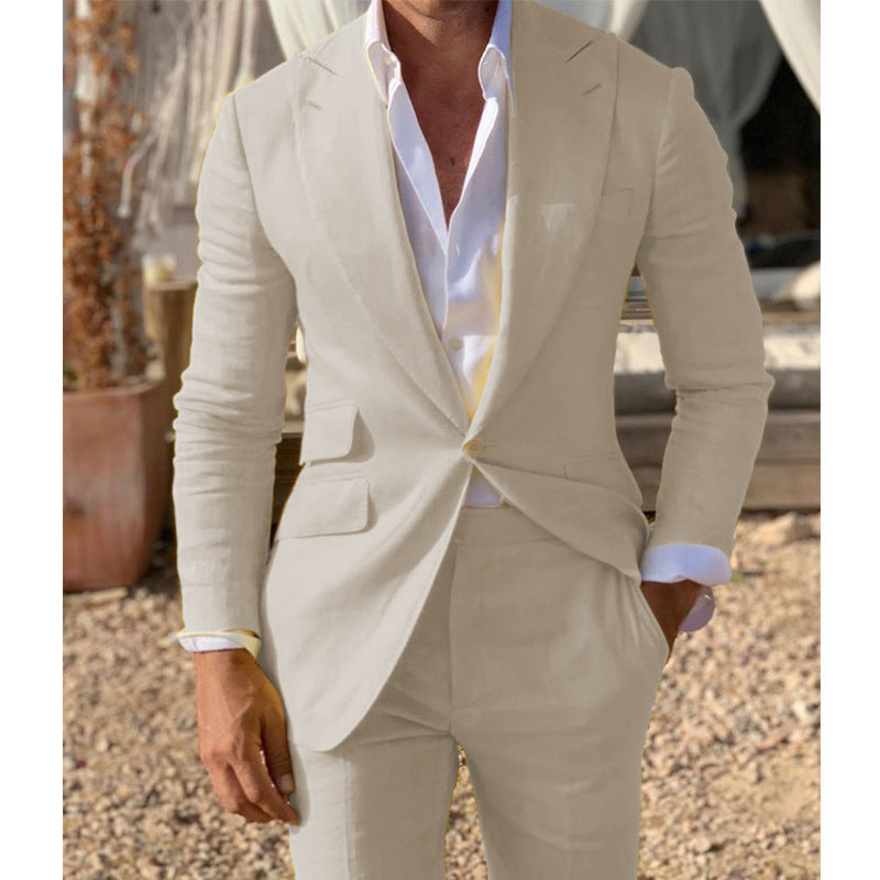 Cross-border Best-selling Mens Suit Two-piece Set