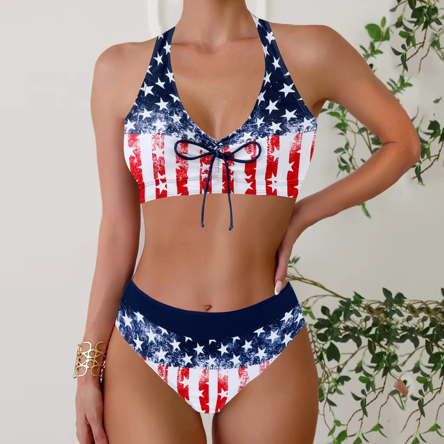 Printed Top Womens Casual Fashion Bikini Swimsuit New Arrival Plus-Size Swimwear