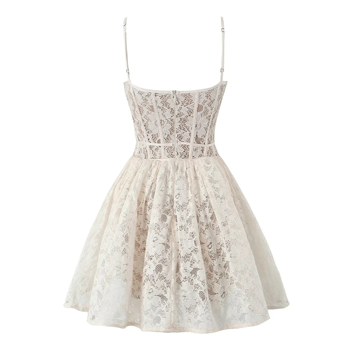 Womens Fishbone Lace Fashion Casual Dress