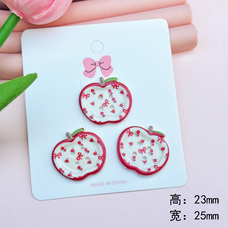Colorful Printed Plaid Button Acrylic Diy Ornament Accessories