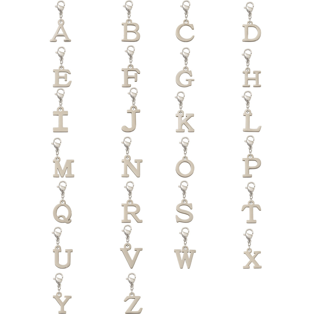 Titanium Steel Bracelet And Necklace Accessories Featuring 26 Alphabet Letters